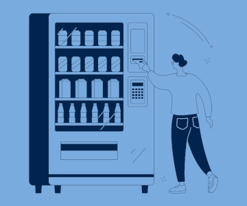Een vending machine die het zelf kiezen en aanmaken van VM's representeert